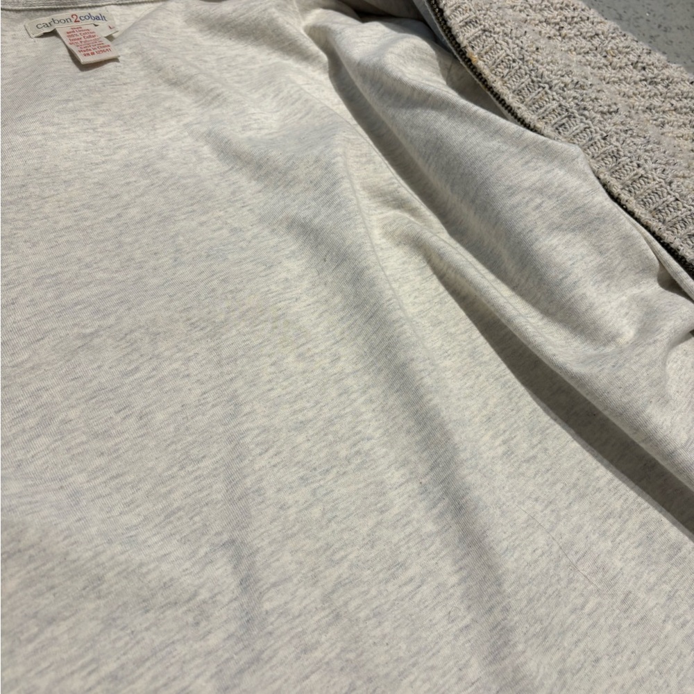 Beautiful men’s camel Sherpa lined collar jersey lining t-shirt soft